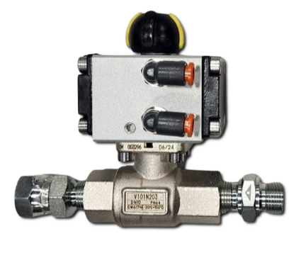 Valvula 2V 3/8 con actuador neumatico antigoteo BI-DOS